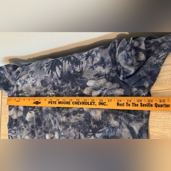 J Jill Blue Linen Hawaiian Tropical Aloha Print 3/4 Sleeve Shift Dress NWT 14 - Picture 6 of 9